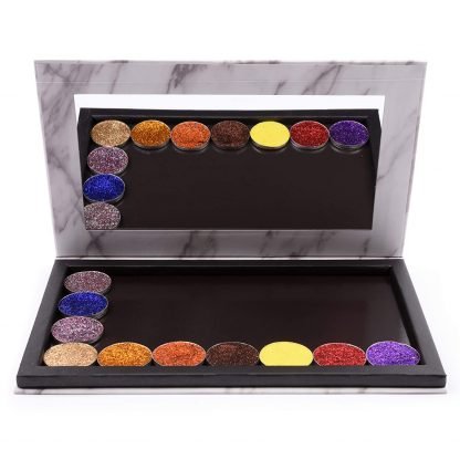 Allwon Paleta magnética de mármol vacío paleta de maquillaje con espejo para sombra de ojos lápiz labial Blush polvo (blanco) - Imagen 7