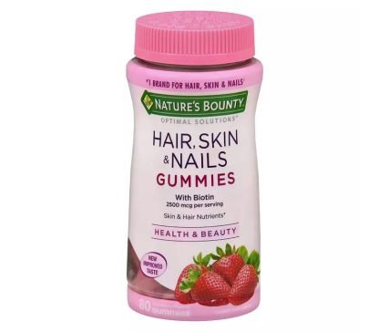 Nature's Bounty Optimal Solutions Hair, Skin & Nails Gummies with Biotin 80