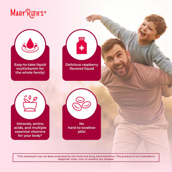 MaryRuth's Liquid Morning Multivitamin, Raspberry, 650ml - Imagen 2