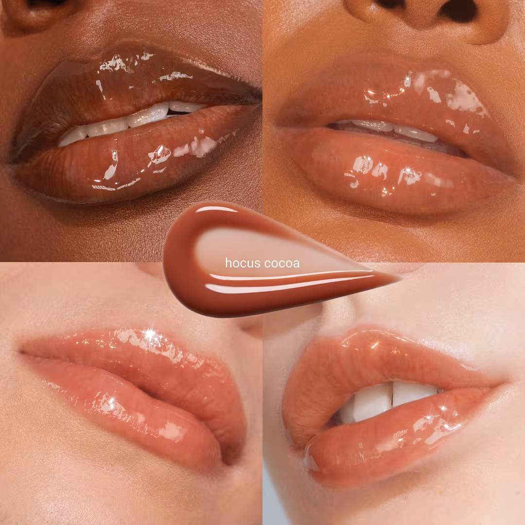 R.E.M. BEAUTY Essential Drip Glossy Balm in Hocus Cocoa - Imagen 5