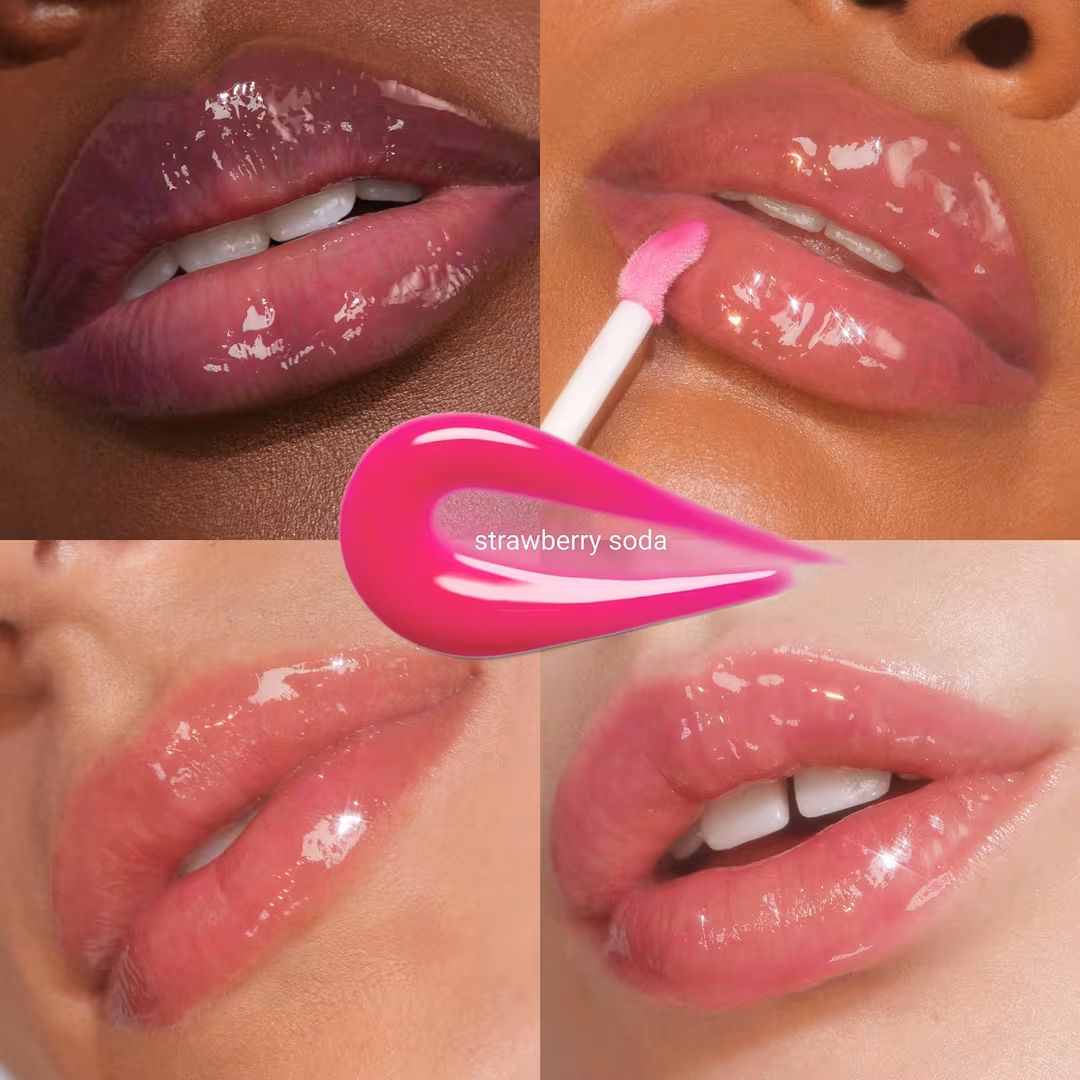 R.E.M. BEAUTY Essential Drip Glossy Balm in Strawberry Soda - Imagen 3