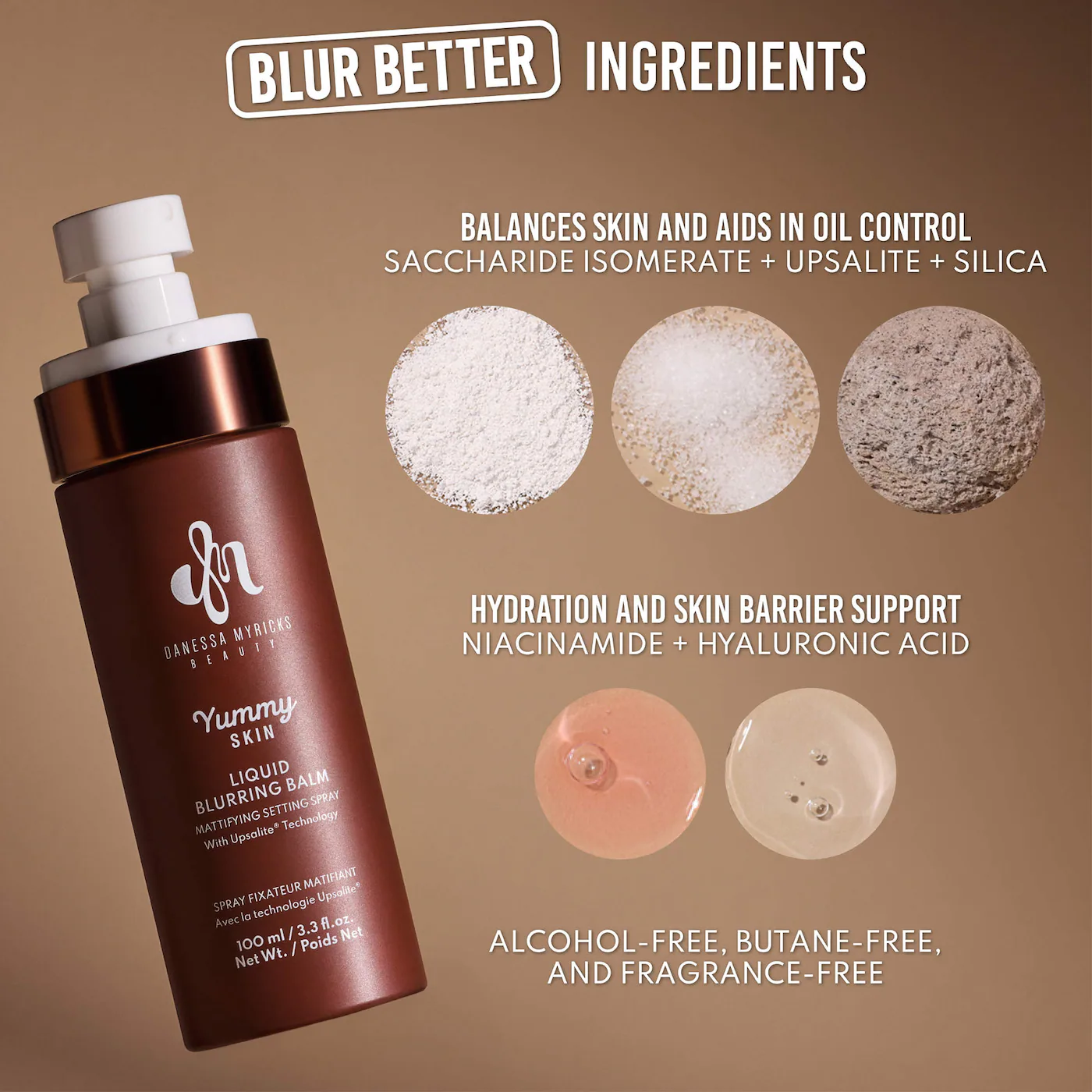 Danessa Myricks Beauty Yummy Skin Liquid Blurring Balm Mattifying Setting Spray - Imagen 2