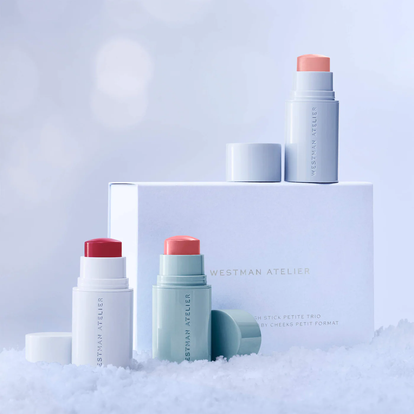 Westman Atelier Mini Baby Cheeks Lip + Cheek Cream Blush Stick Trio Gift Set - Imagen 2