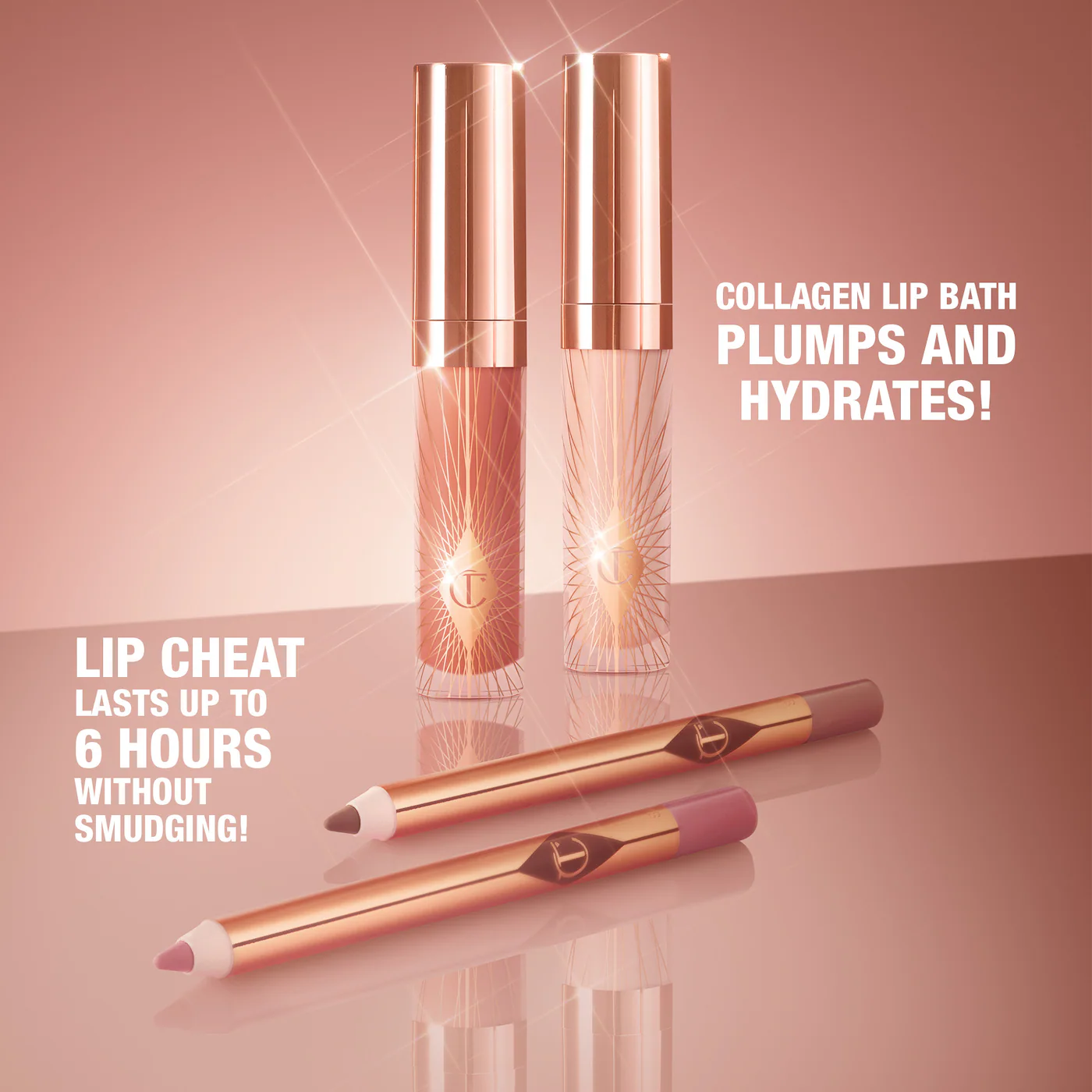 Charlotte Tilbury Mini Glossy Pink Lip Gloss + Lip Liner Set FRESH PINK - Imagen 2