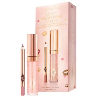 Charlotte Tilbury Mini Glossy Pink Lip Gloss + Lip Liner Set FRESH PINK