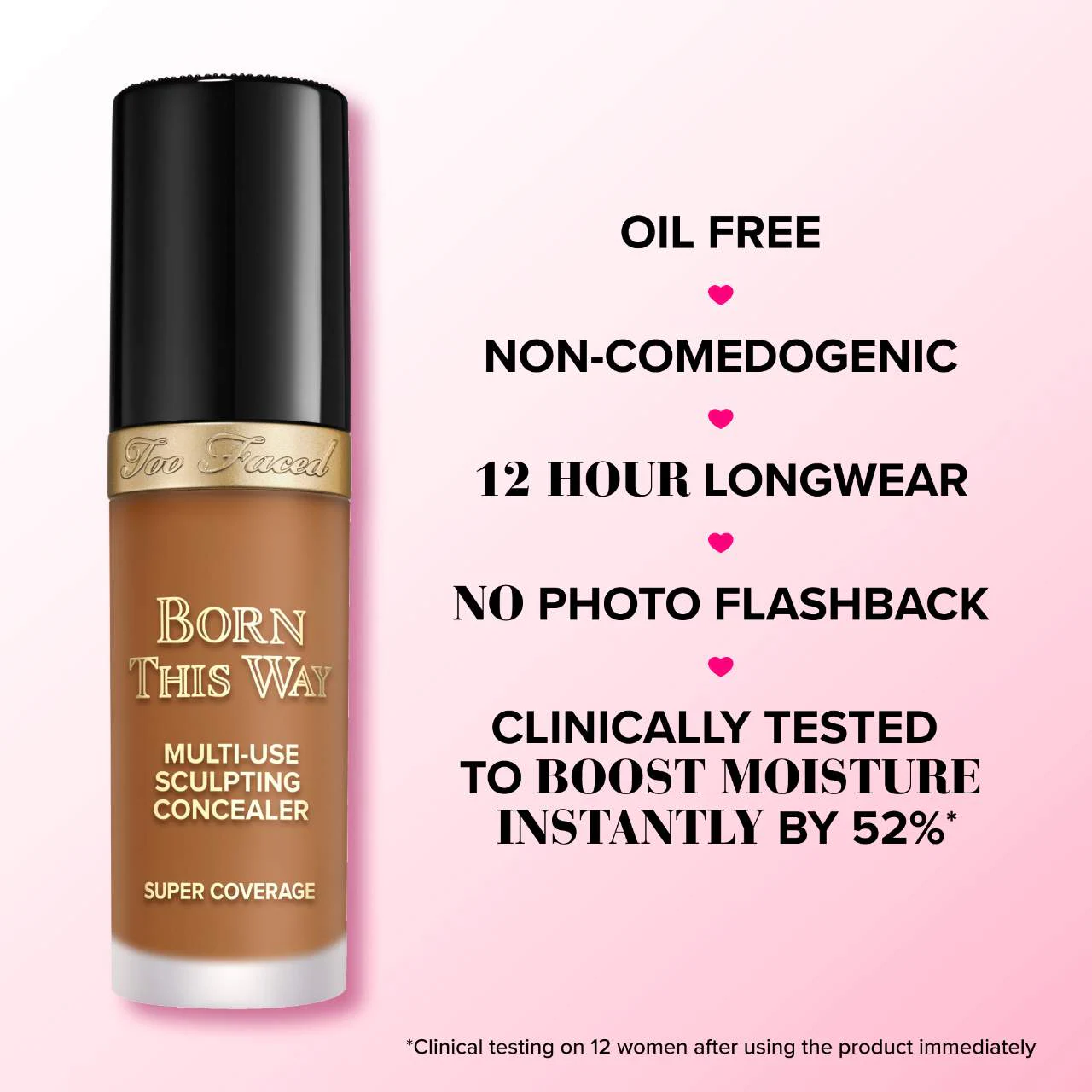 Too Faced Born This Way Super Coverage Multi-Use Concealer with Hyaluronic Acid MINI - Imagen 2