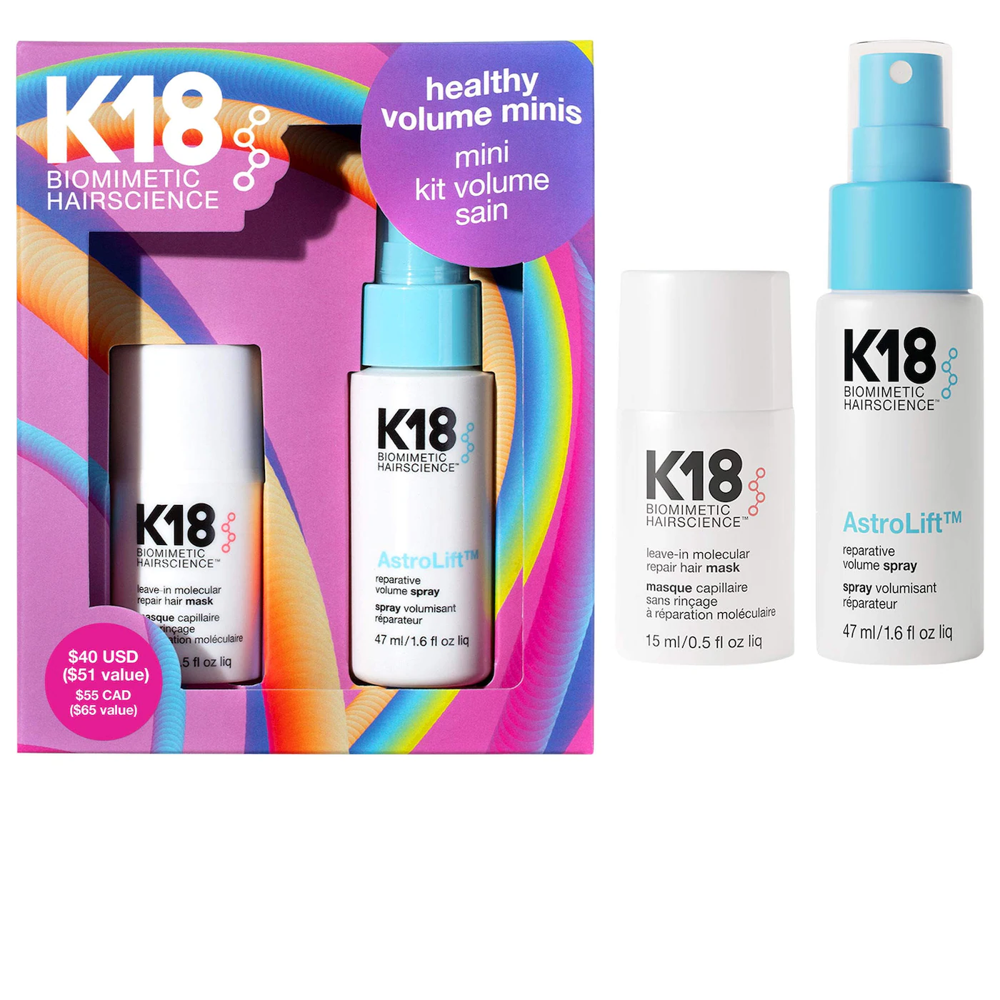K18 Biomimetic Hairscience Healthy Volume Minis Hair Gift Set